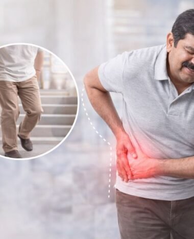 Patient suffering from hip joint pain showing early signs of hip replacement surgery and chronic hip arthritis symptoms