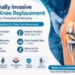 Minimally invasive total knee replacement surgery showing knee implant, benefits, procedure, and recovery timeline