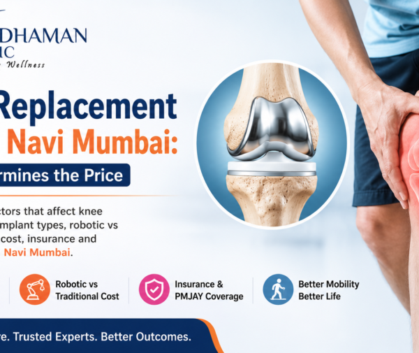 Knee replacement cost in Navi Mumbai showing knee pain, knee implant, robotic and traditional knee replacement surgery, insurance coverage, and treatment options.