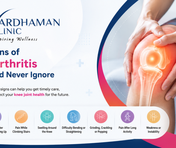 Early signs of knee arthritis causing pain, stiffness, and swelling in the knee joint