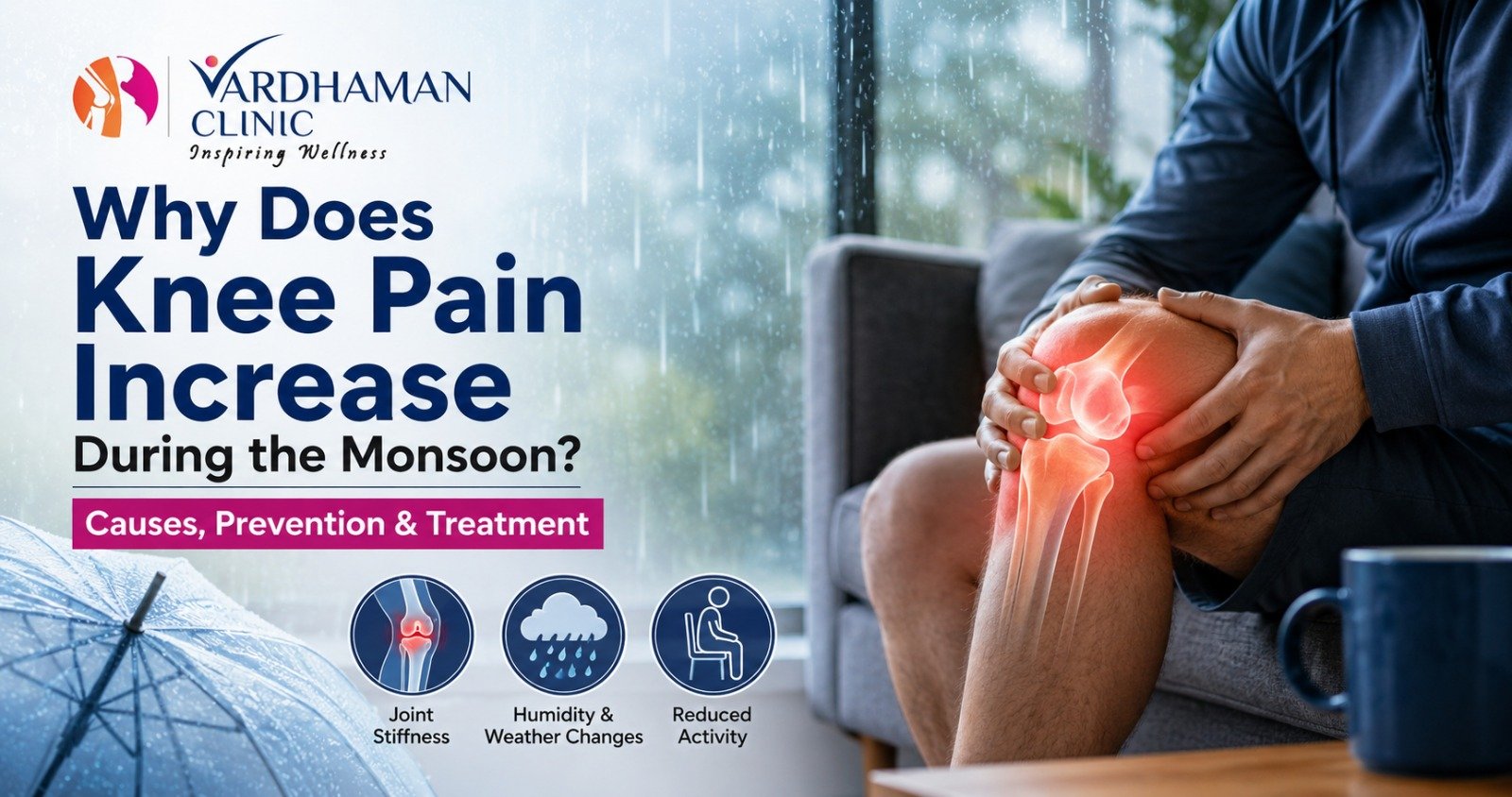 Knee pain and stiffness during the monsoon season